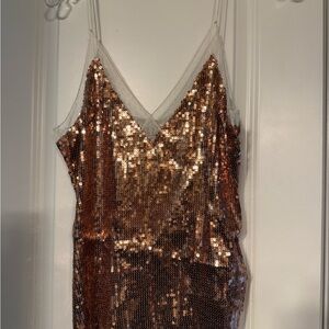 Free People Copper Sequin Dress
